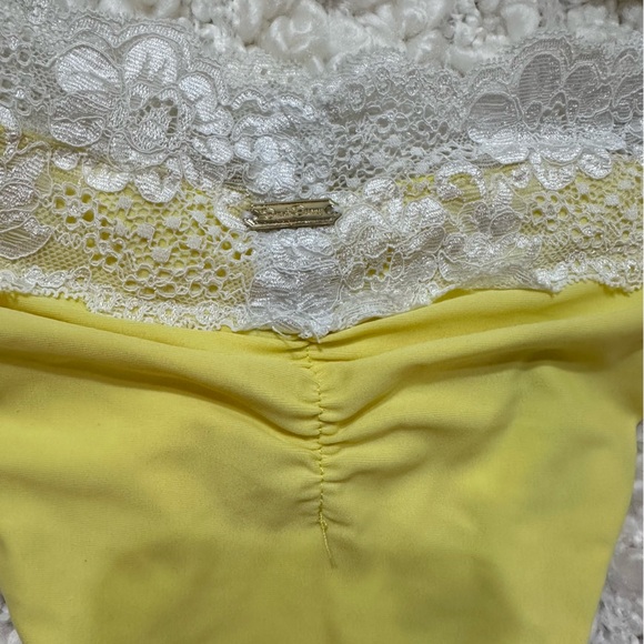 Beach bunny bikini set strings style lemon yellow size small. - Picture 6 of 10